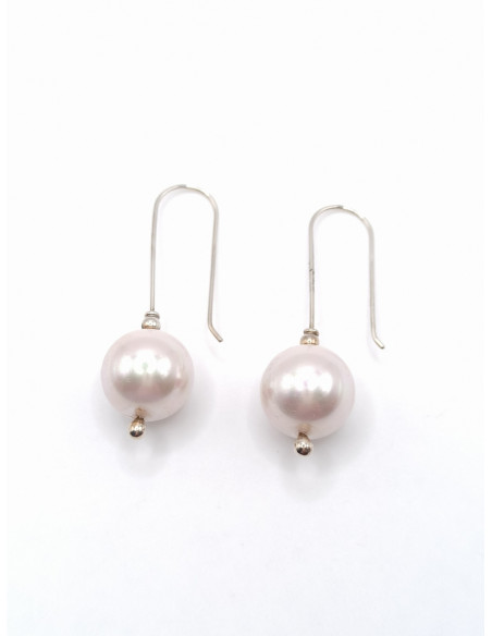 Silver pearl earrings