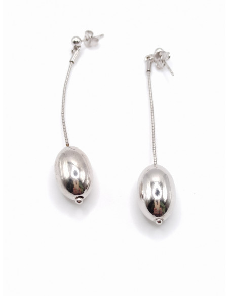 Silver long earrings