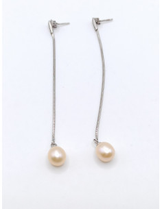 Ασημένια μακριά σκουλαρίκια