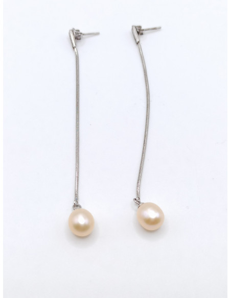 Ασημένια μακριά σκουλαρίκια