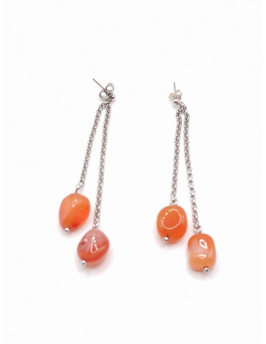 Ασημένια μακριά σκουλαρίκια