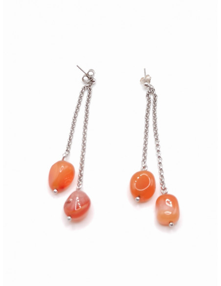 Silver long earrings