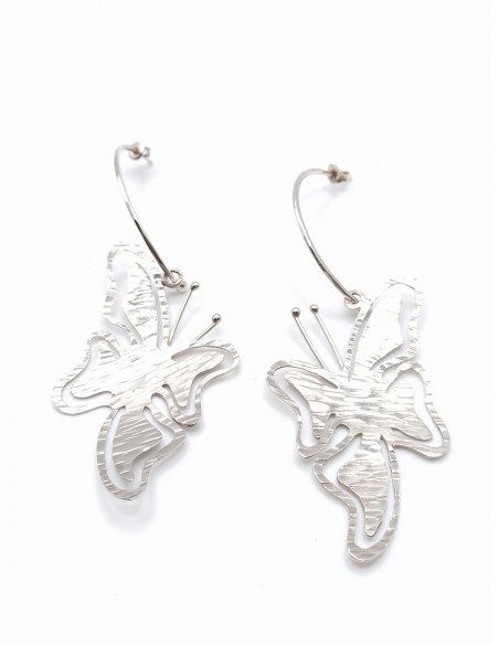 Silver long earrings