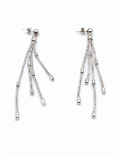 Ασημένια μακριά σκουλαρίκια