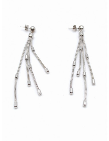 Ασημένια μακριά σκουλαρίκια