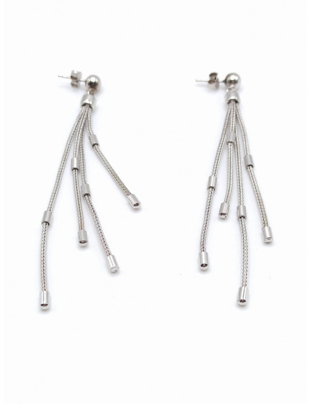 Ασημένια μακριά σκουλαρίκια