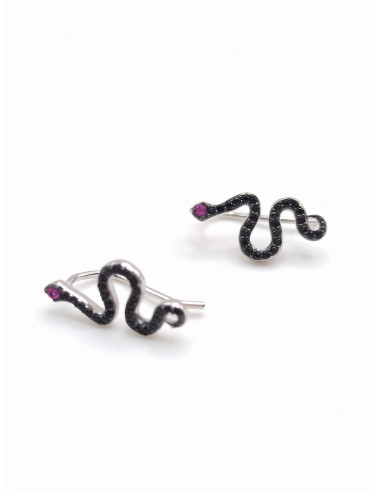 Silver snake earrings