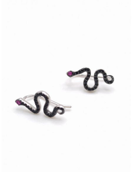 Silver snake earrings