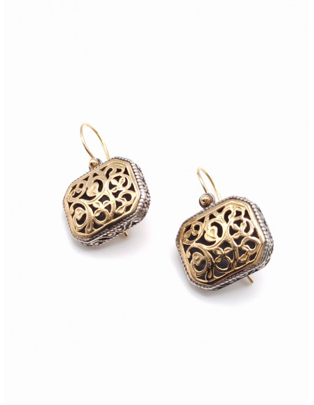 Silver gold earrings