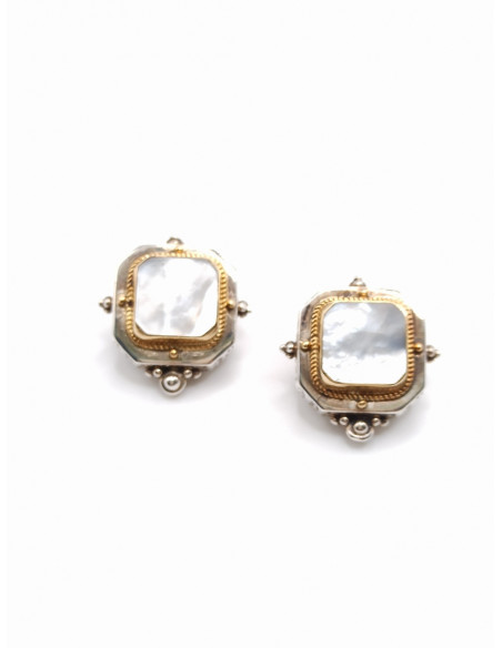 Silver gold earrings