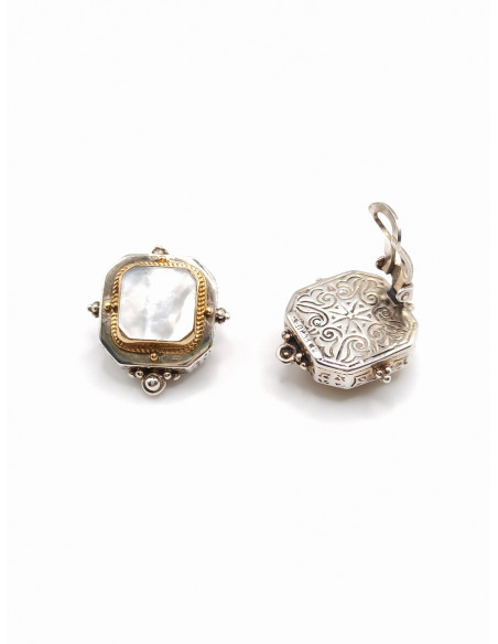 Silver gold earrings