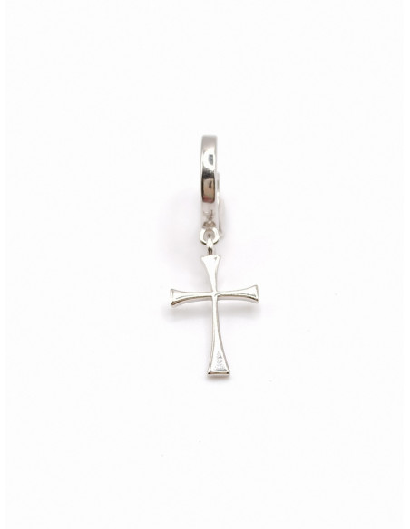 Silver hoop with cross