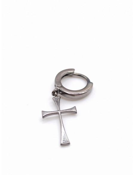 Silver hoop with cross