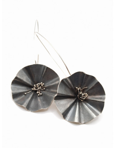 Silver long earrings