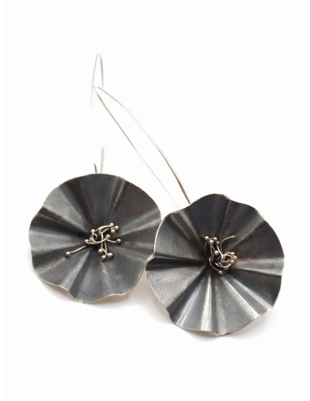 Silver long earrings