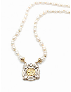 Silver gold necklace