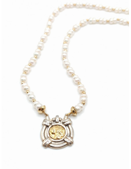 Silver gold necklace