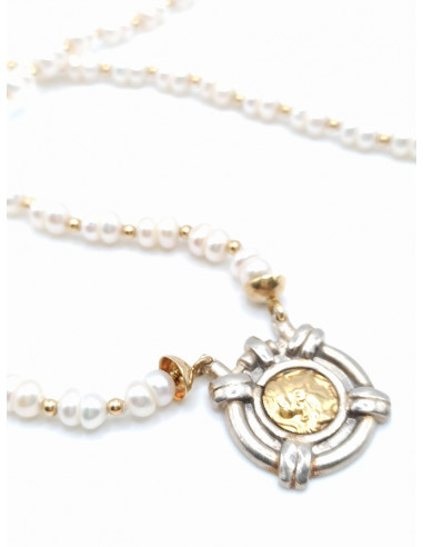 Silver gold necklace