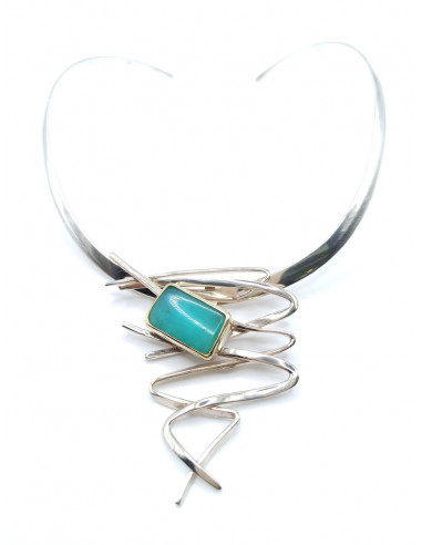 Silver gold necklace