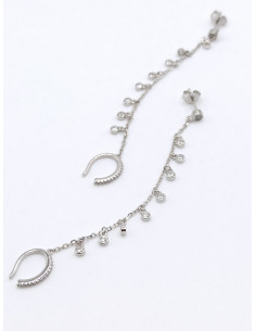 Ασημένια μακριά σκουλαρίκια