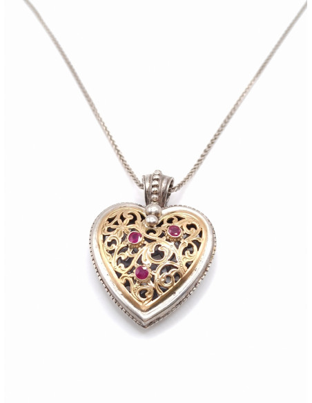 Silver gold necklace