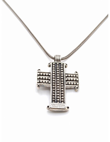 Silver gold cross necklace