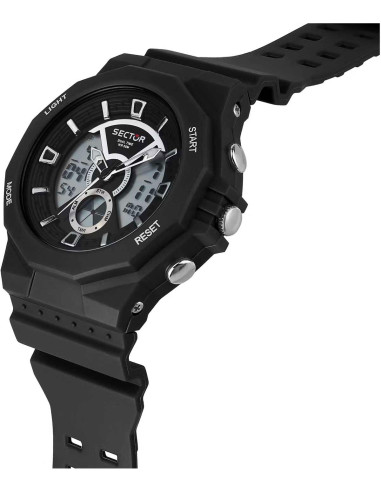 SECTOR EX-41 Dual Time Chronograph Black Synthetic Strap
