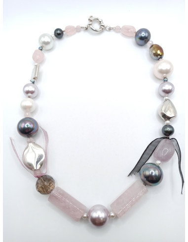 Quartz and Pearl Necklace