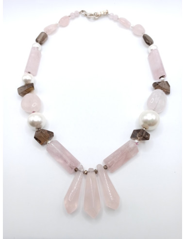 Quartz and Pearl Necklace