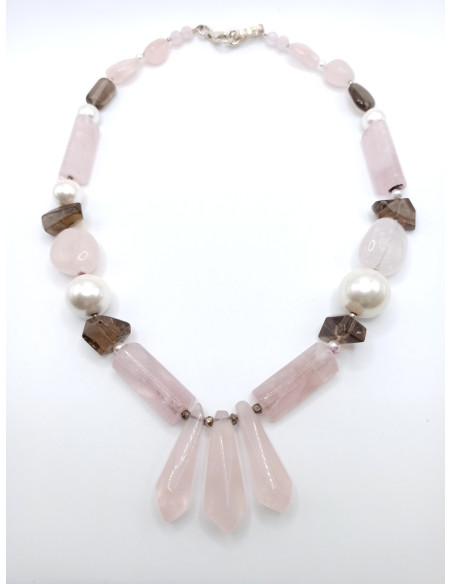 Quartz and Pearl Necklace