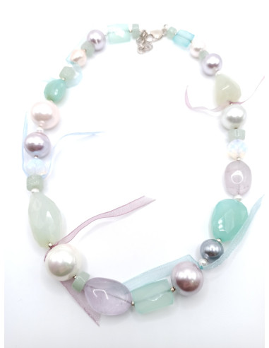 Quartz and Chalcedony Necklace