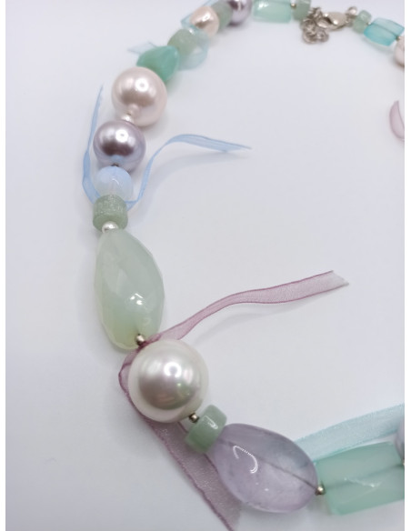 Quartz and Chalcedony Necklace