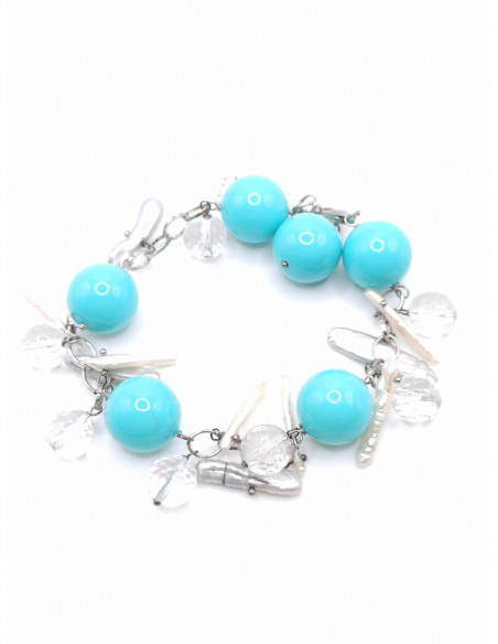 Turquoise  and Pearl Bracelet