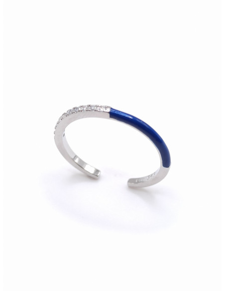 Silver enamel ring