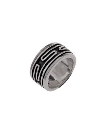 Silver Antistress Meander Ring