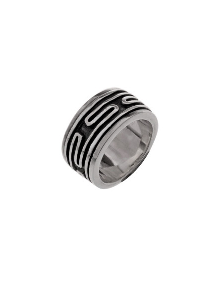 Silver Antistress Meander Ring