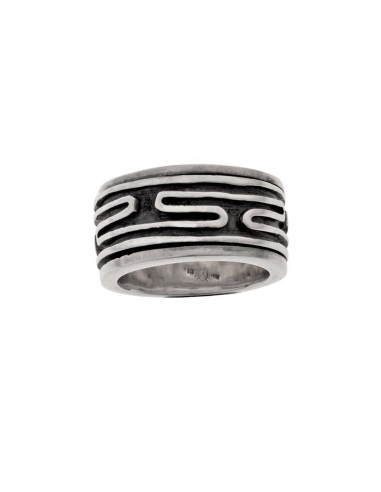 Silver Antistress Meander Ring