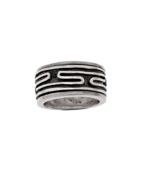 Silver Antistress Meander Ring